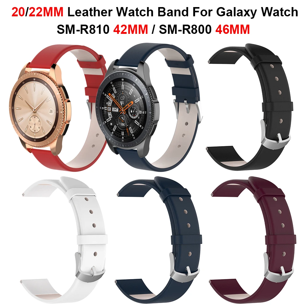 20 мм 22 мм Высокое качество кожаный ремешок группа для samsung Galaxy часы S4 SM-R810 42 мм SM-R800 46 мм