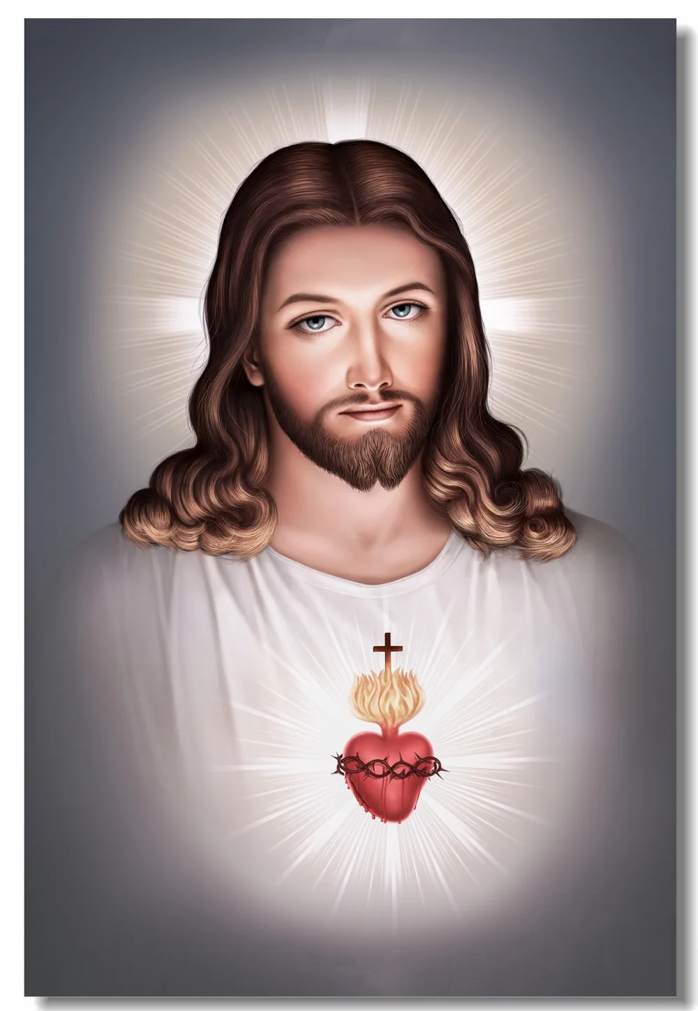 Custom Leinwand Wand Dekor Heiligen Herz Von Jesus Christus Poster