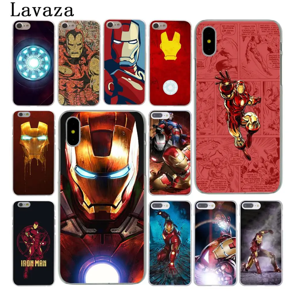 

Lavaza Tony Stark Marvel Iron Man Hard Case Shell for Apple iPhone 6 6s 7 8 Plus 4 4S 5 5S SE 5C for iPhone XS Max XR Cases