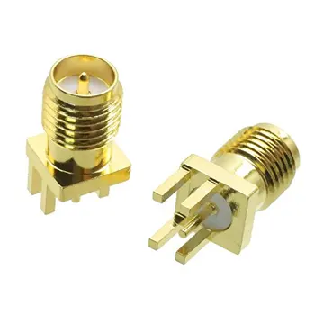 

50pcs Gold RP-SMA female plug center solder PCB clip edge mount RF connectors
