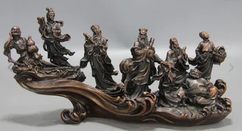 

China Myth Bronzer Copper Eight Immortals Crossing the Sea Buddha Gourd Statue