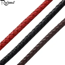 RUIMO, 3 цвета, высокое качество, 5 мм, натуральная плетеная кожаная веревка, веревка для браслета DIY, ювелирное изделие, изготовление изделий