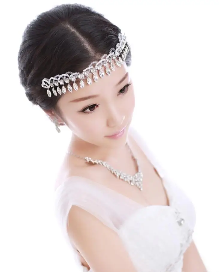 

Crystal Bridal Headband Head Chain Jewelry Rhinestone Wedding Forehead Hair Jewelry Accessories Headwear Head Piece WIGO0319