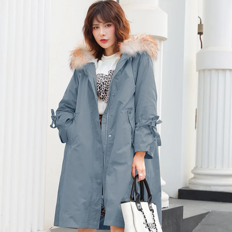 BGdeep winter down jacket women down coat natural fur collar long loose warm thicken coat J90142312D