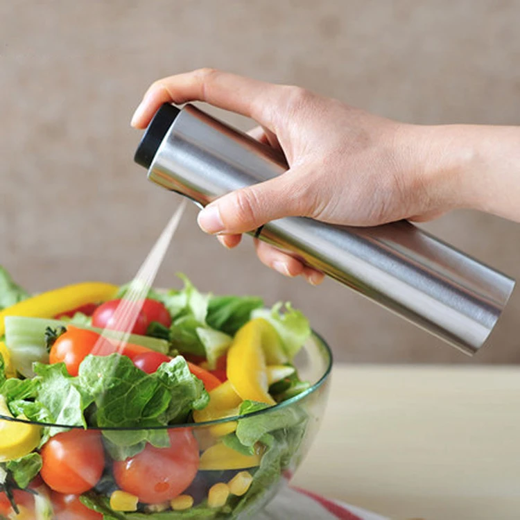 Silver Stainless Steel Olive Pump Spraying Oil Bottle Sprayer BBQ Cooking Tool Can Oil Jar Pot Cookware kitchen Tool (1)