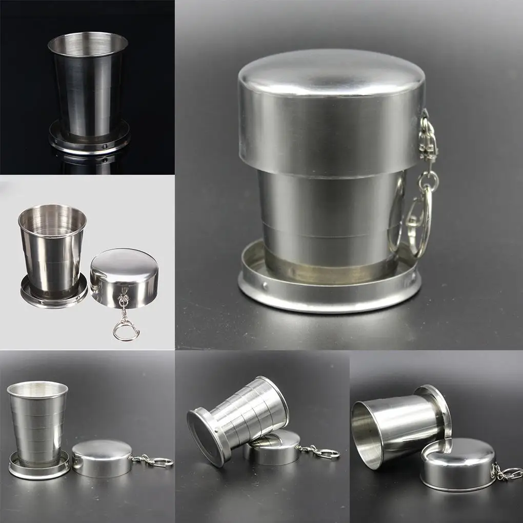 

New Durable Stainless Steel Water Flasks Travel Coffee Mug Portable Cup Water Coffee Outdoor Tea Tumbler Folding Bottle