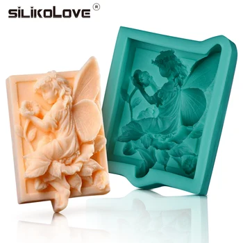 

SILIKOLOVE Fairy angel flower 3D resin clay silicone molds DIY handmade soap mold silica gel mould Newest Design