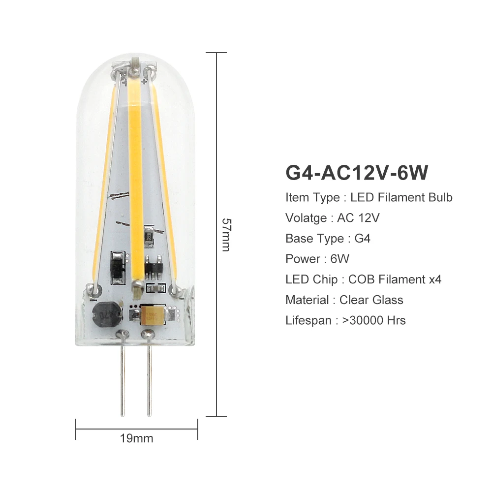 ANBLUB G4, 3 Вт, 6 Вт, светодиодный светильник из стекловолокна, AC DC, 12 В, точечный светильник, Bombillas, лампа без мерцания для дома, люстра, светильник, Lamparas