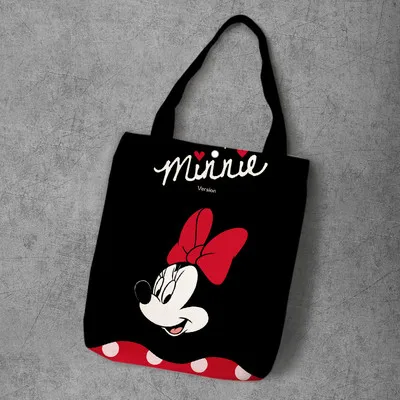 

Disney plush backpack cartoon handbags lady shopping bag Mickey Mouse Minnie canvas bag shoulder bag totes Marriage Mickey pink