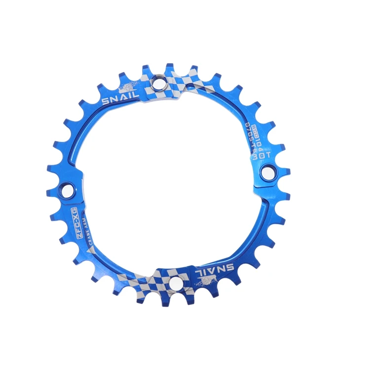 30T blue SNAIL Chainring 104 BCD 30T Круглый MTB горный велосипед цепь колеса Сверхлегкий зуб пластина 104bcd - Цвет: 30T blue