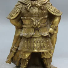 1" Народная Китайский Латунь Воин Генеральный Fiero Герой Стоял Чжан Фэй Статуя