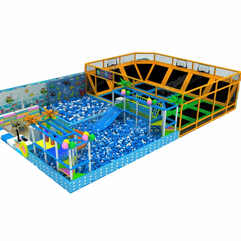 

CE,TUV,ISO amusement indoor playground parks with ball pool,foam pit and fittness trampoline both kids and adults YLW-IN17816