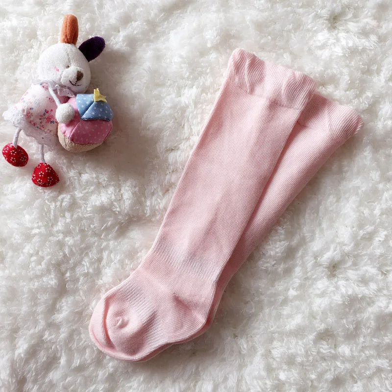 pink Популярные гольфы для малышей; носки для мальчиков и девочек; Детские гетры; вязаные хлопковые весенние носки для девочек; новые носки для малышей - Цвет: pink