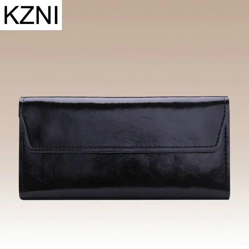 

KZNI Wallet Female Designer Women Purses Genuine Leather Purse Portefeuille Femme Billeteras Para Mujer