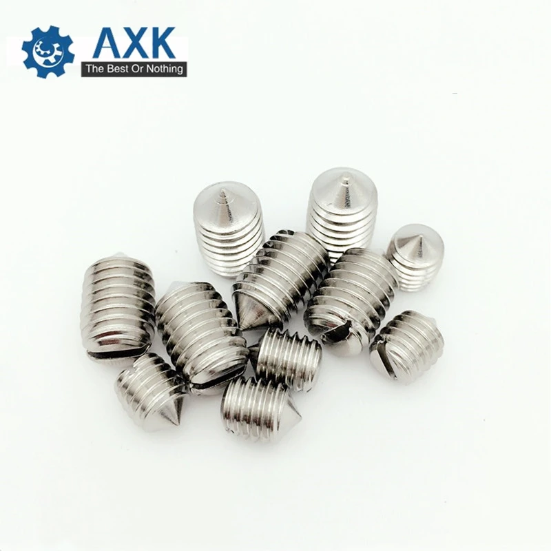 

100pcs/lot M1.2 M1.4 M1.6 DIN553 Stainless steel slotted set screw with cone point