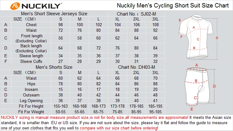 NUCKILY, мужской комплект из Джерси для велоспорта, летняя одежда для велоспорта, Спортивная футболка с коротким рукавом и 3D гелевой подкладкой, шорты, костюм NJ601NS355