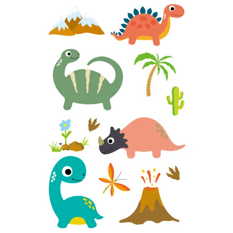 

Colorful Jurassic Dinosaur Children Tattoo Stickers Body Face Art Cartoon Temporary Tattoo Kids Hands Children Flash Tatoo Gifts