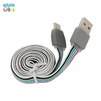 

100pcs Micro Usb 5pin 8pin Type C Cable 1m Cotton Knitting Data Sync Charger Cable for Iphone X 8 Samsung HTC Sony Nokia