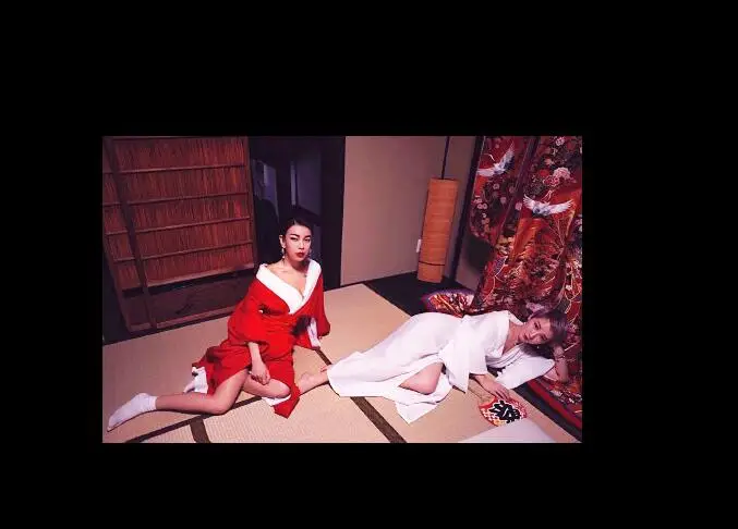 Японское на заказ внутреннее кимоно красивое женское сексуальное платье красное белое представление кимоно Женская одежда для фотосессии