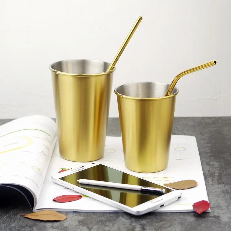 

Nordic Ins Simple Metal Wind 304 Stainless Steel Color Gold Plated Brewery Cup Copper Titanium Gold Cup