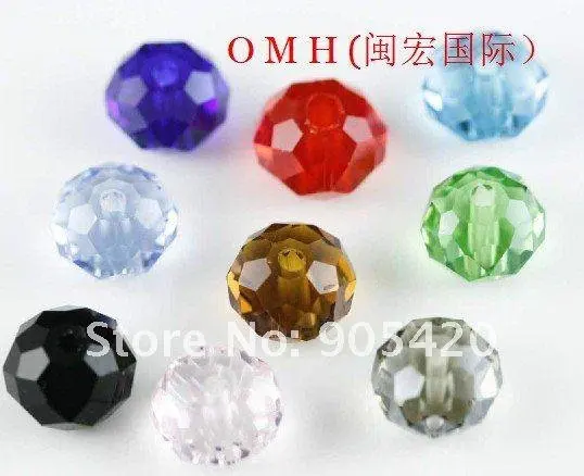 OMH wholesale 200pcs 4mm 13colors or Black white mixed color to choose rondelle round spacer beads glass crystal beads Sj95 photo
