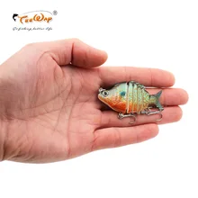 Realista isca de pesca 6 segmento swimbait crankbait duro isca lenta 9g 5cm fishhooks wobblers enfrentar ld601