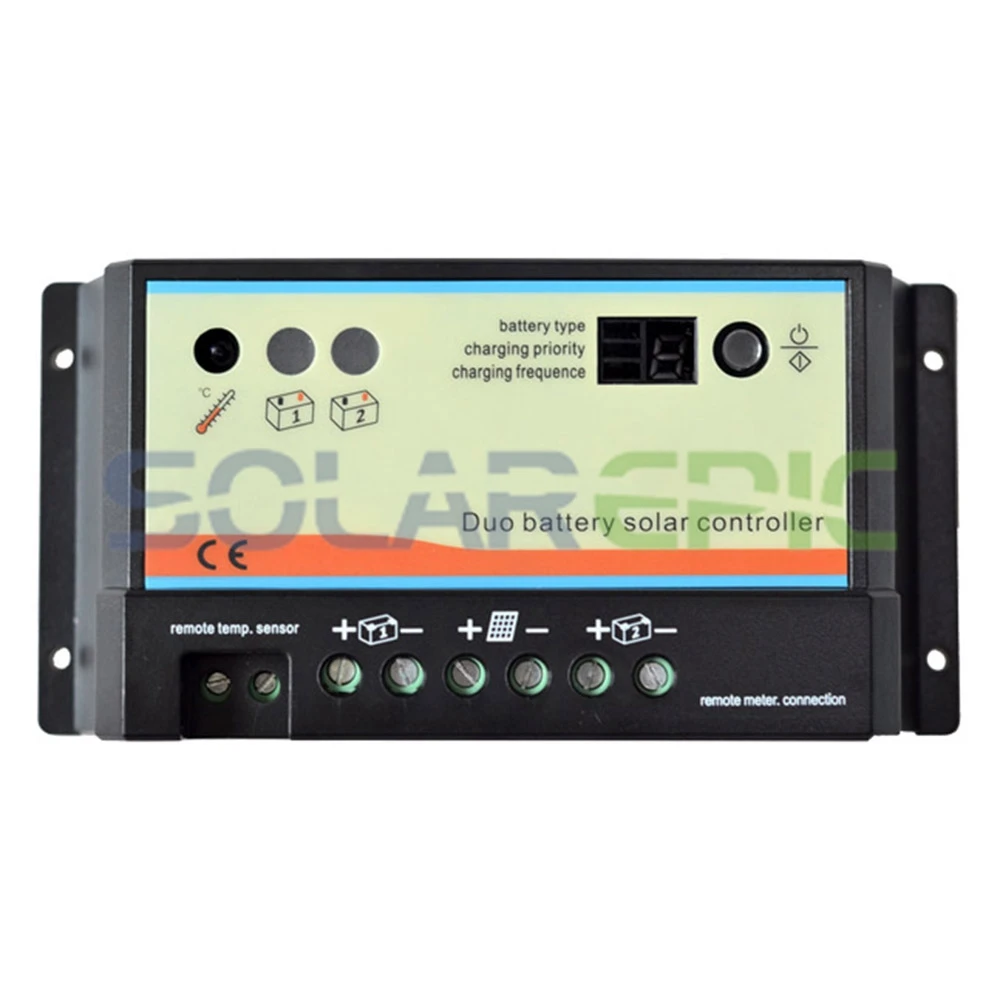 

20A PWM Duo Battery Solar Panel Charge Controller Regulator 12V/24V Dual Battery Solar Controller Holden 2 Battery Use Charger