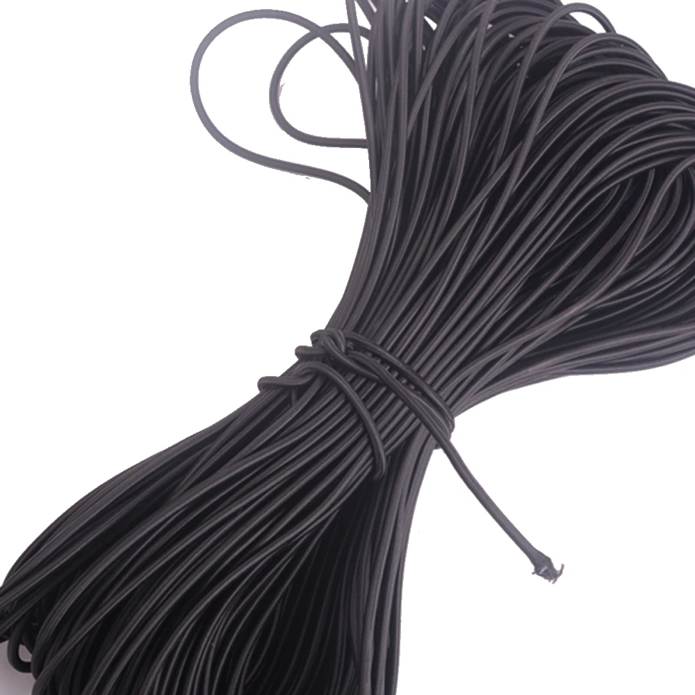 5mm 10M-Black Elastic Cord Crafting Stretch String for Tents,Beach Umbrellas,Hand Bags,Luggage,Sports Equipments,Motorcycle Luggage,Truck Tarpaulin 