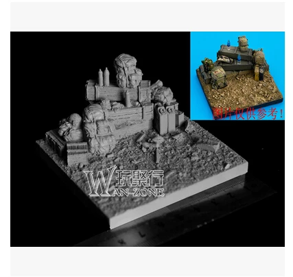 

1/35 WW2 soldier Scene model accessories WWII Resin Model of Battlefield base
