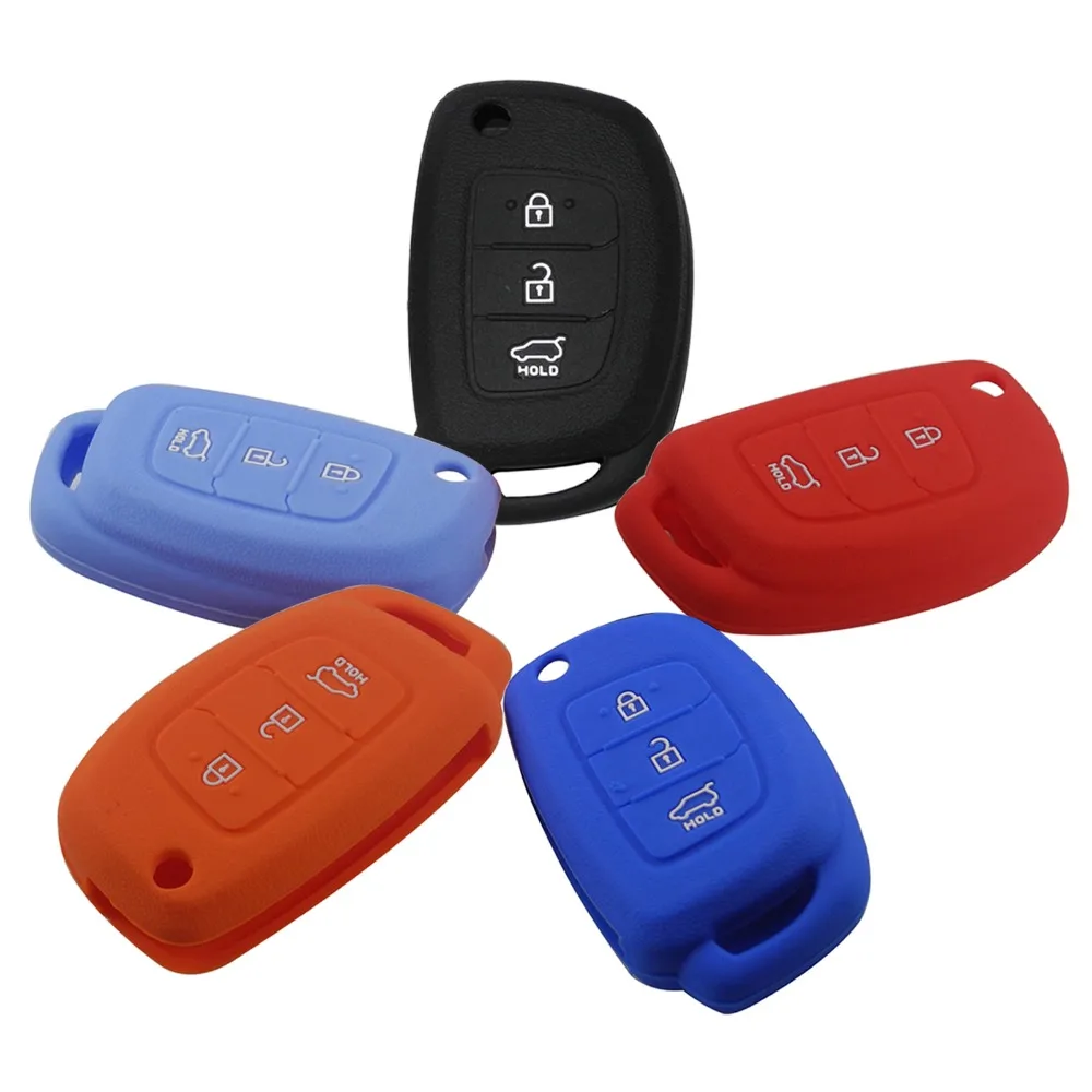 3Buttons Silicone Flip Remote Key Styling Case For Hyundai Avante Porter Grandeur Sonata Santafe i30 HB20
