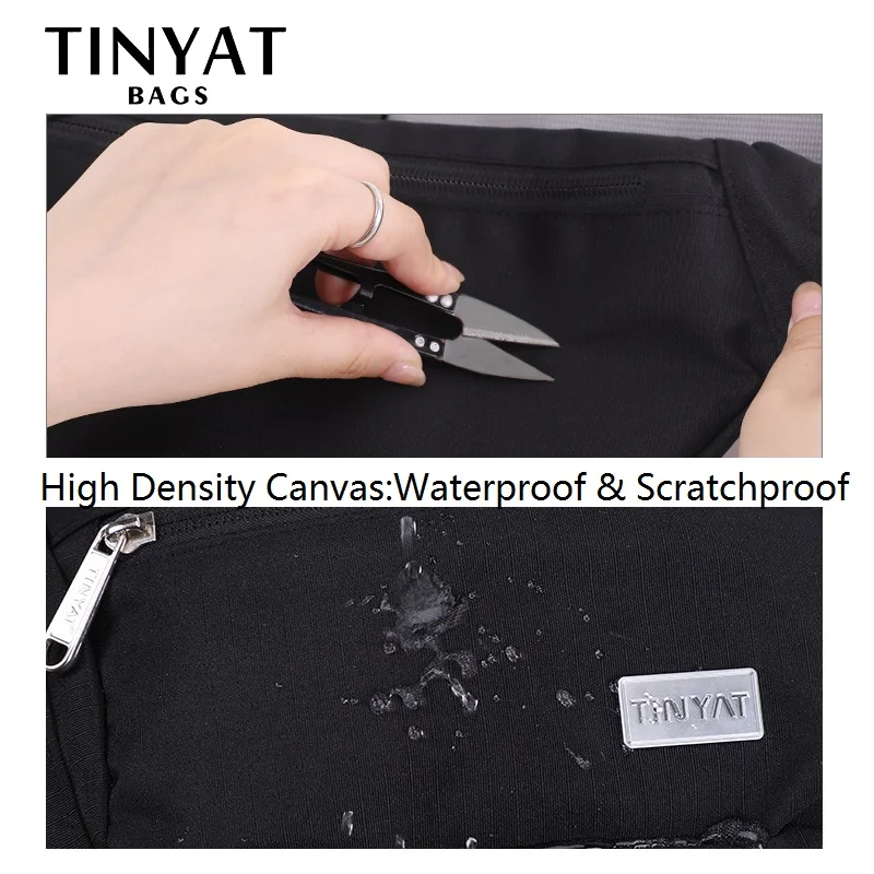 сумка на пояс Мужская поясная TINYAT повседневная холщовая через плечо унисекс с