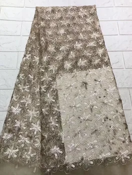 

Embroidered Net Fabric with beads With super Quality DiuDiu-12.2307 African Tulle Lace Fabric For party Dress