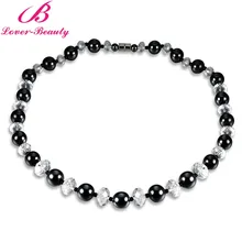 Lover Beauty 1PCS Magnet Stone Power Statement Necklace Therapy Health Care Hematite Accessories Unisex Jewelry Stone Choker -B5