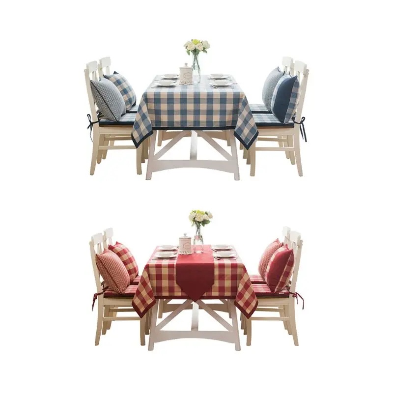 

American Country Style Plaid Checkered Pattern Tablecloth Upholstery Decor Washable Family Dinner Table Cover Outdoor Picnic