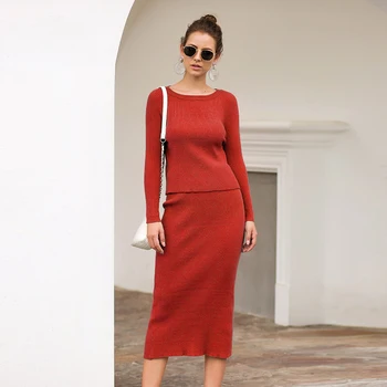 

Women bodycon sexy 2pieces sweater dress
