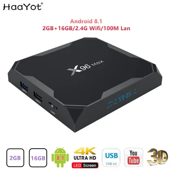 

HAAYOT X96 MAX Android 8.1 Amlogic S905X2 Quad core X96MAX 2GB 16GB TV BOX 2.4G Wifi 100M H.265 4K Media Player Smart Box