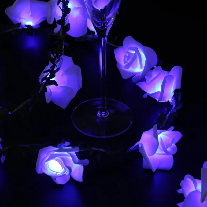 2 м 20LED Vines строки Роза ротанга Батарея работает гирлянда для Валентина одежда для свадьбы, дня рождения украшения гирляндой