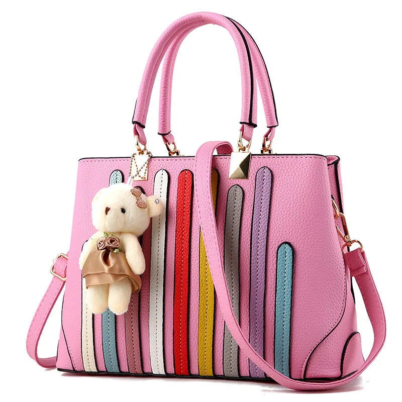 ETya أزياء النساء حقيبة يد مخطط الدب دمى حقيبة كتف سيدة الأعلى مقبض حقيبة الحلو لطيف الفتيات حقيبة ساعي ETya أزياء النساء حقيبة يد مخطط الدب دمى حقيبة كتف سيدة الأعلى مقبض حقيبة الحلو لطيف الفتيات حقيبة ساعي