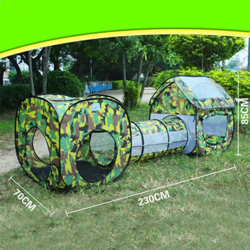 Jouet De Navette De Camouflage 3 En 1 Tente Tunnel Etanche Pour Bebe Maison De Jeu Pour Enfants Tente Tunnel Jouets Pour Enfants Piscine A Balles Trois Pieces Aliexpress