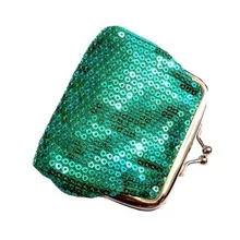 5*(популярный женский клатч с блестками и застежкой, сумка для монет зеленого цвета