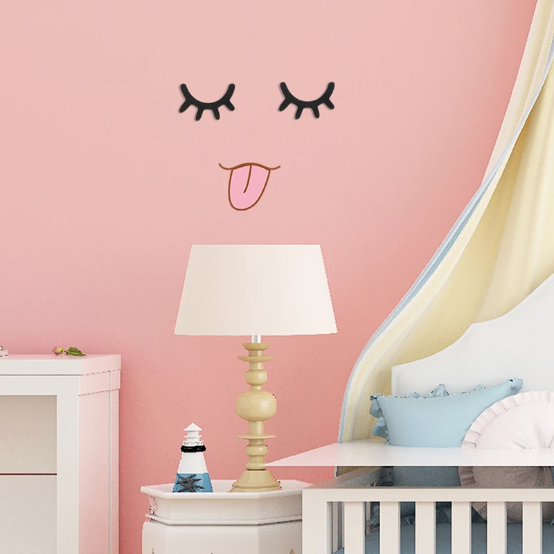 Nordic Style Cute Wood 3D Eyelash Wall Decor Eye lash Wall Stick