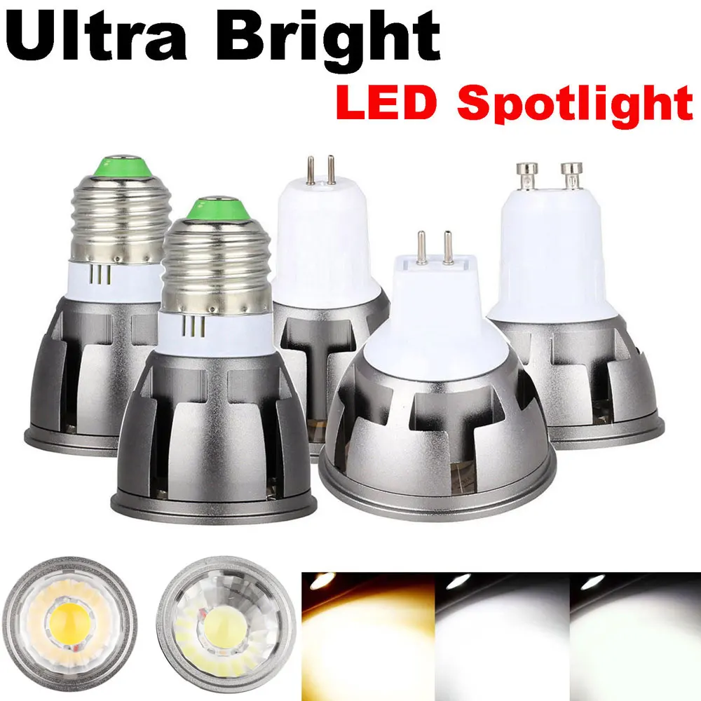 

Ultra Bright LED COB Spotlight 6W 9W 12W GU10 GU5.3 MR16 DC 12V LED Light Bulb 220V 240V 110V Spot lights Lamp For Home Decor