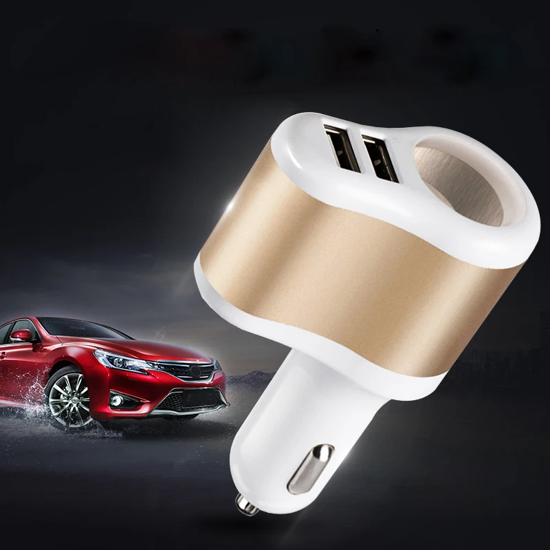 

Car Charger Dual USB Ports Fast Charging 5V 3.1A Power Socket Adapter Cigarette Lighter Splitter Mobile Phone Chargers