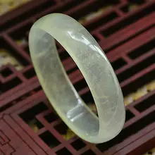 Природный бирманский нефритовый браслет лед через Овальный Royal Jade браслет нефрита