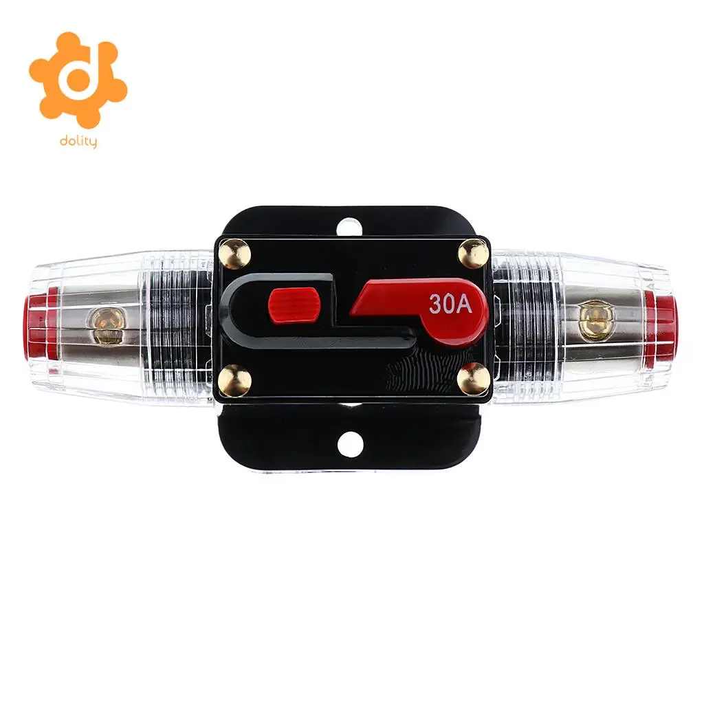 dolity DC 12V-24V Car RV Audio Inline Circuit Breaker Fuse Manual Reset Switch 20A 30A 40A 50A 60A 80A 100A 150A