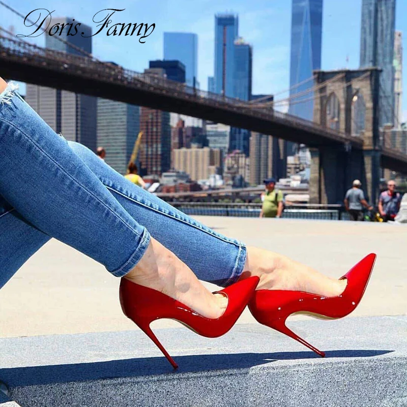 Dorisfanny Classic Red Bridal Shoes Woman High Heels Party Wear Shoes