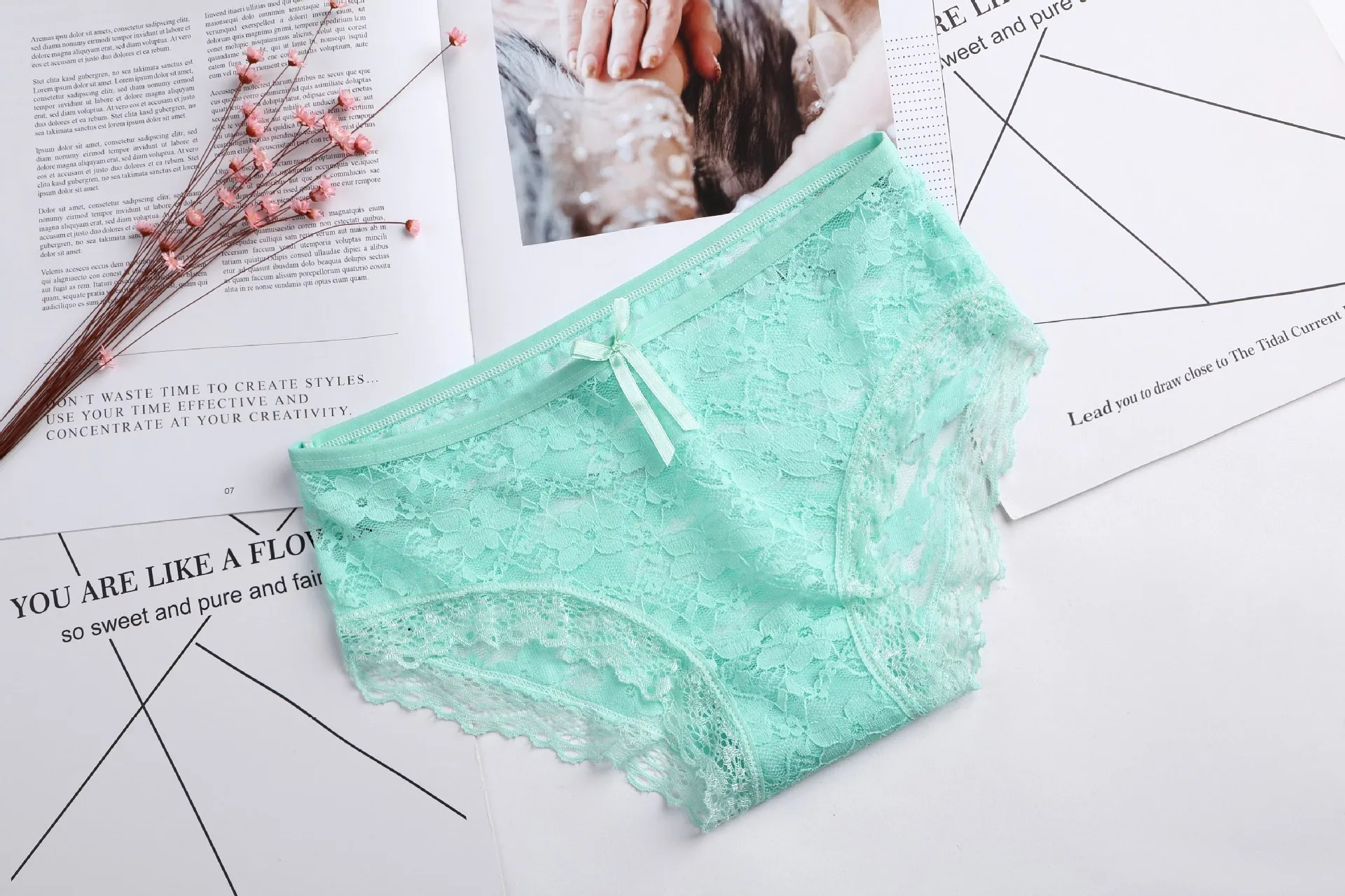 Briefs for Women Lace Cotton Sexy Lingerie Panties Girls Underwear Solid Color Bow Tie Underpants Ladies Panty Calcinha