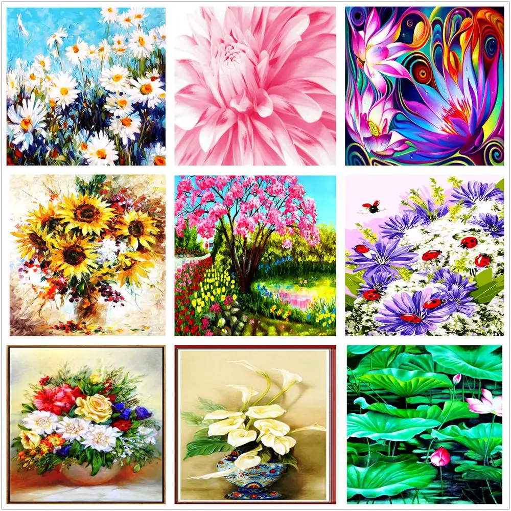 5D Flower Diamond Painting Cross Stitch DIY Mosaic Embroidery Gifts | Дом и сад