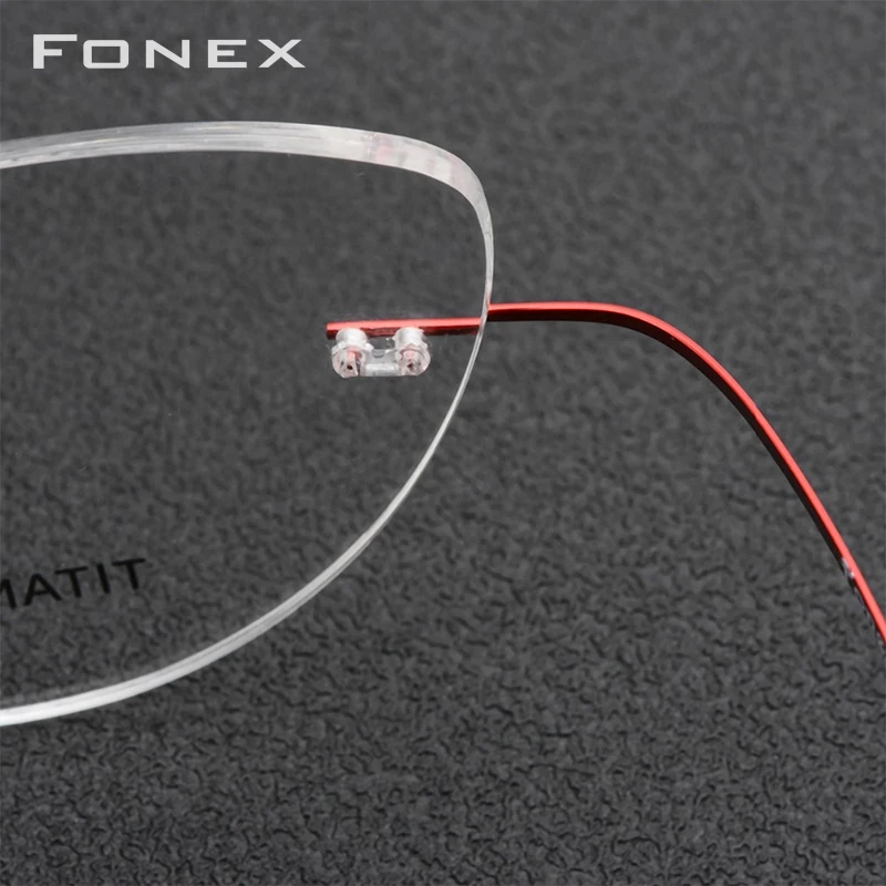 FONEX Женская оправа без оправы из титанового сплава ультралегкие очки по рецепту