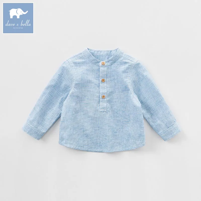 DBA6367 dave bella/Весенняя рубашка для маленьких мальчиков хлопковая одежда для мальчиков эксклюзивные Кофты для малышей детский топ высокого качества